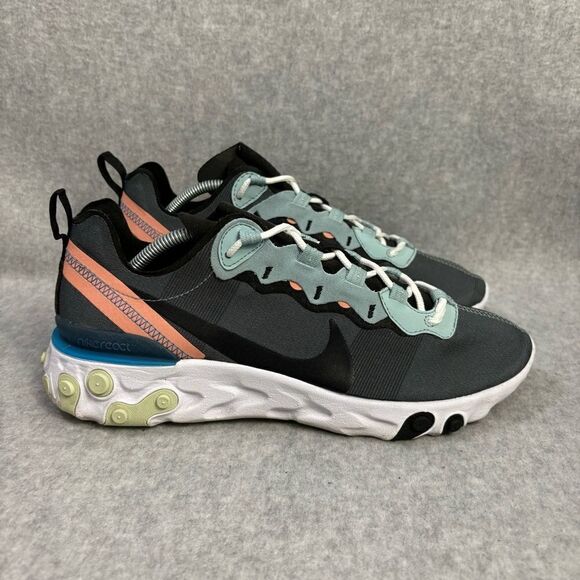 Nike React Element 55 Ocean Cube Men Shoe Size 8 Grey Running Sneaker BQ6166-300 - Picture 4 of 9